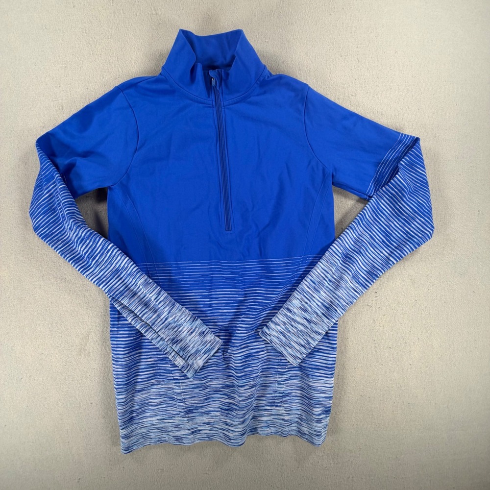 Xersion Quick-Dri Women Size S Blue Space Dye Half Zip Pullover Athletic Top